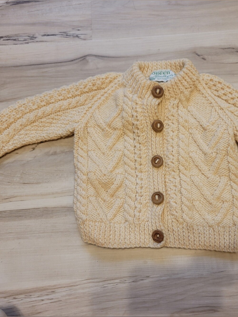 Girl's Cream Cable-Knit Button Cardigan Sweater 2T